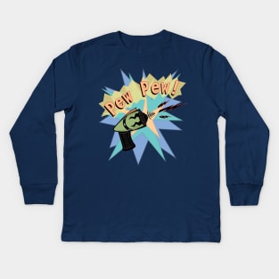 Pew Pew Raygun Kids Long Sleeve T-Shirt